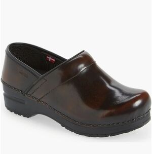 Sanita Women's Professional Cabrio Leather Slip-on Comfort Clogs 39